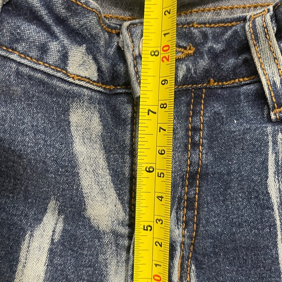 Paris Blues Womens Jeans Size 5 Blue Paint Splashed Flare Leg Denim Bottoms Y2K - Picture 13 of 13